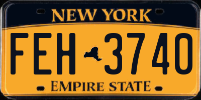 NY license plate FEH3740