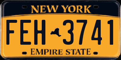 NY license plate FEH3741
