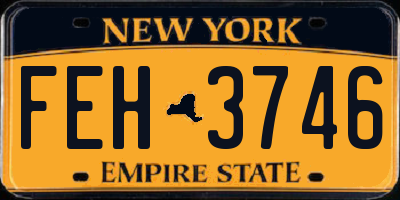 NY license plate FEH3746