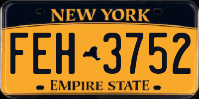 NY license plate FEH3752