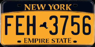 NY license plate FEH3756