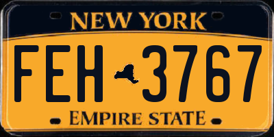 NY license plate FEH3767