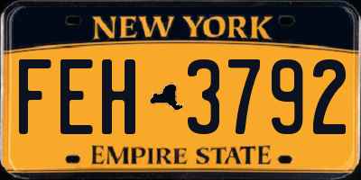 NY license plate FEH3792