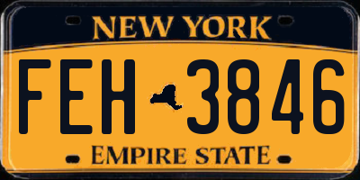 NY license plate FEH3846
