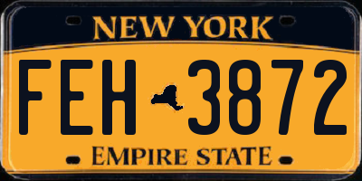 NY license plate FEH3872