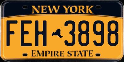 NY license plate FEH3898