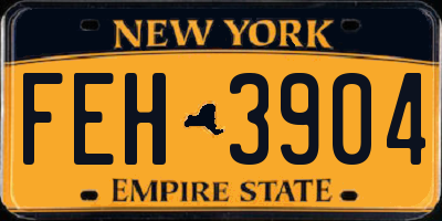 NY license plate FEH3904