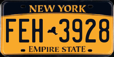 NY license plate FEH3928