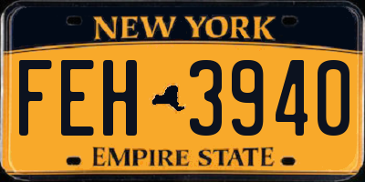 NY license plate FEH3940
