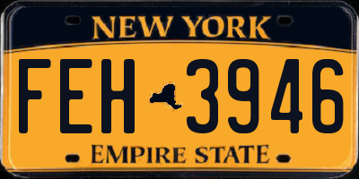 NY license plate FEH3946
