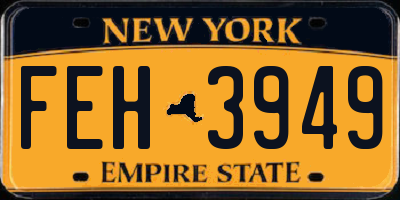 NY license plate FEH3949