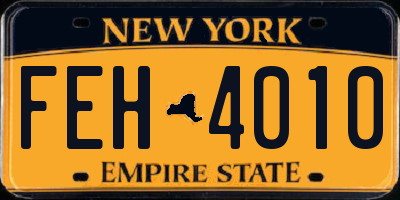 NY license plate FEH4010