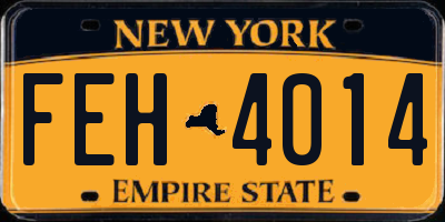 NY license plate FEH4014