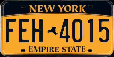NY license plate FEH4015
