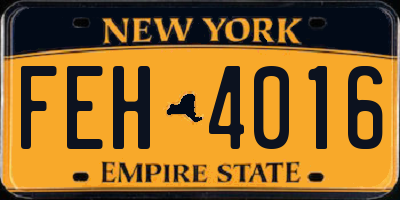 NY license plate FEH4016
