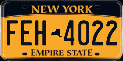 NY license plate FEH4022