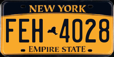 NY license plate FEH4028