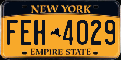 NY license plate FEH4029