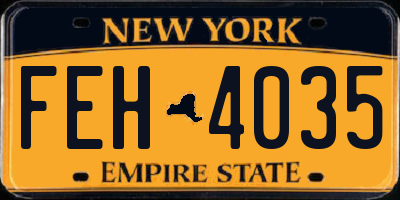 NY license plate FEH4035