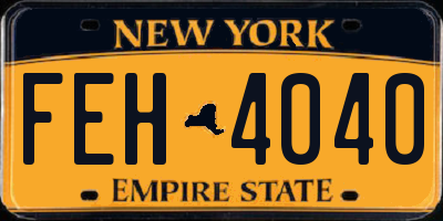 NY license plate FEH4040