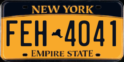 NY license plate FEH4041