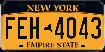 NY license plate FEH4043