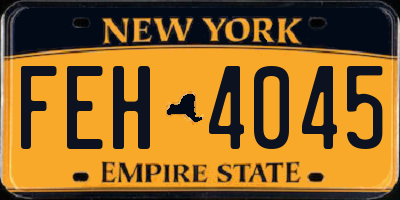 NY license plate FEH4045