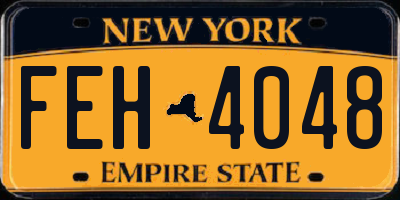 NY license plate FEH4048