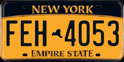 NY license plate FEH4053