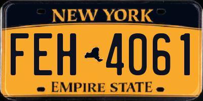 NY license plate FEH4061