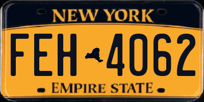 NY license plate FEH4062