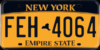 NY license plate FEH4064
