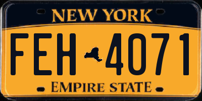 NY license plate FEH4071