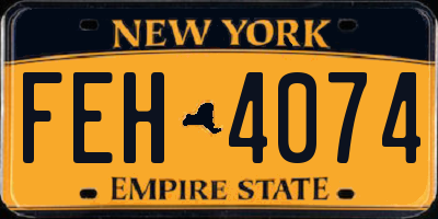 NY license plate FEH4074