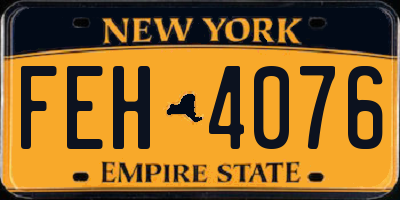 NY license plate FEH4076