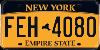 NY license plate FEH4080