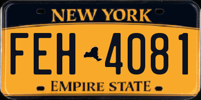 NY license plate FEH4081