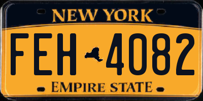 NY license plate FEH4082