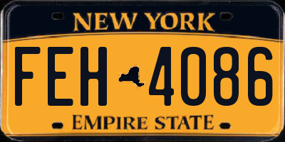NY license plate FEH4086