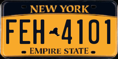 NY license plate FEH4101