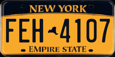 NY license plate FEH4107