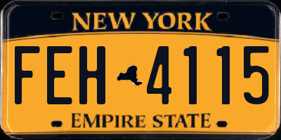 NY license plate FEH4115