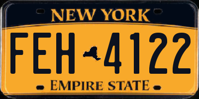 NY license plate FEH4122