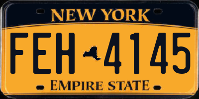 NY license plate FEH4145
