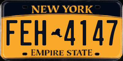 NY license plate FEH4147