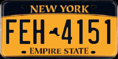 NY license plate FEH4151