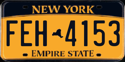 NY license plate FEH4153