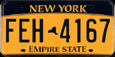 NY license plate FEH4167