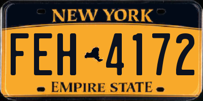 NY license plate FEH4172