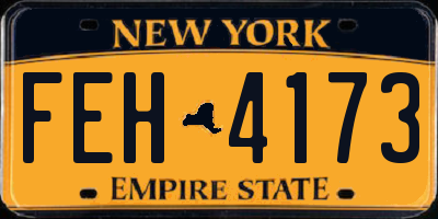 NY license plate FEH4173